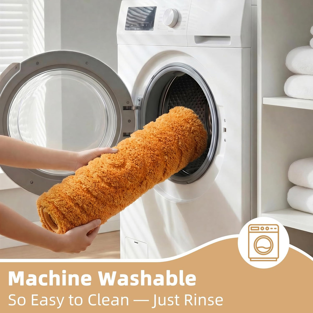Half Circle Boho Bathroom Rugs with Tassels Non Slip Absorbent