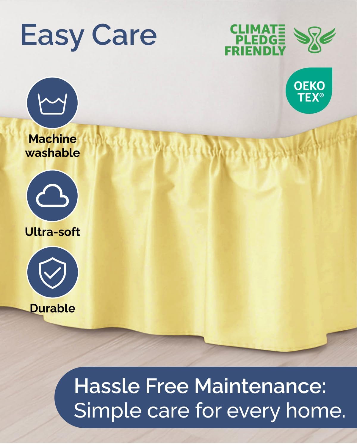 Wrap Around Dust Ruffle Bed Skirt - College Dorm Room - Twin/Twin XL